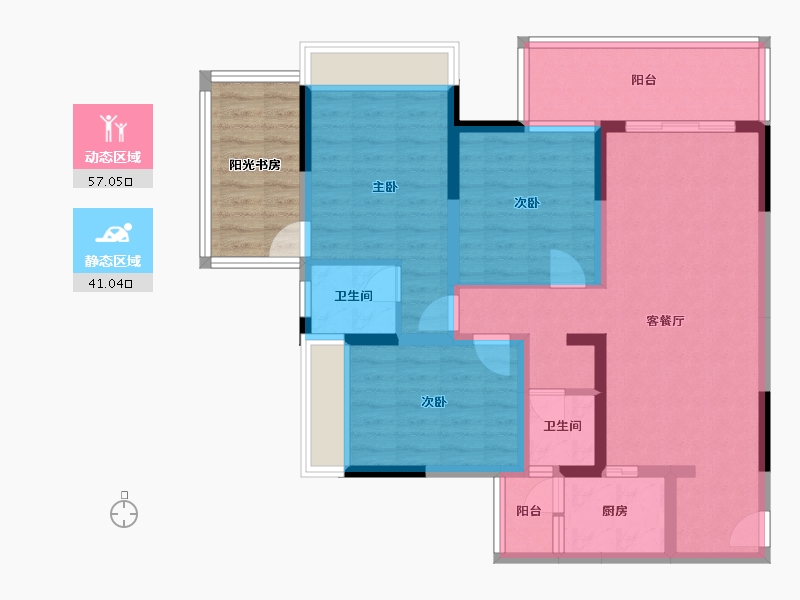 广西壮族自治区-南宁市-冠利幸福苑-94.03-户型库-动静分区