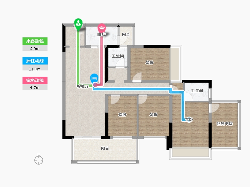 广西壮族自治区-南宁市-冠利幸福苑-110.49-户型库-动静线