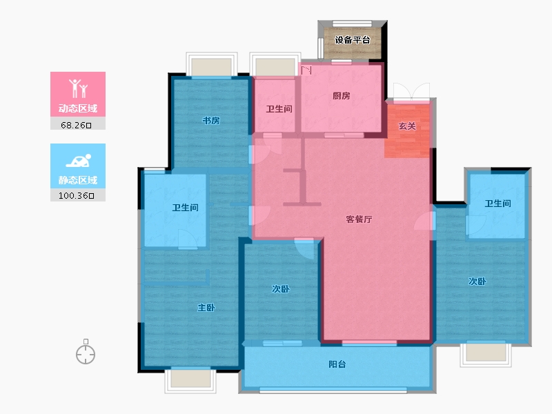 江苏省-常州市-新城怀德誉隽-154.30-户型库-动静分区