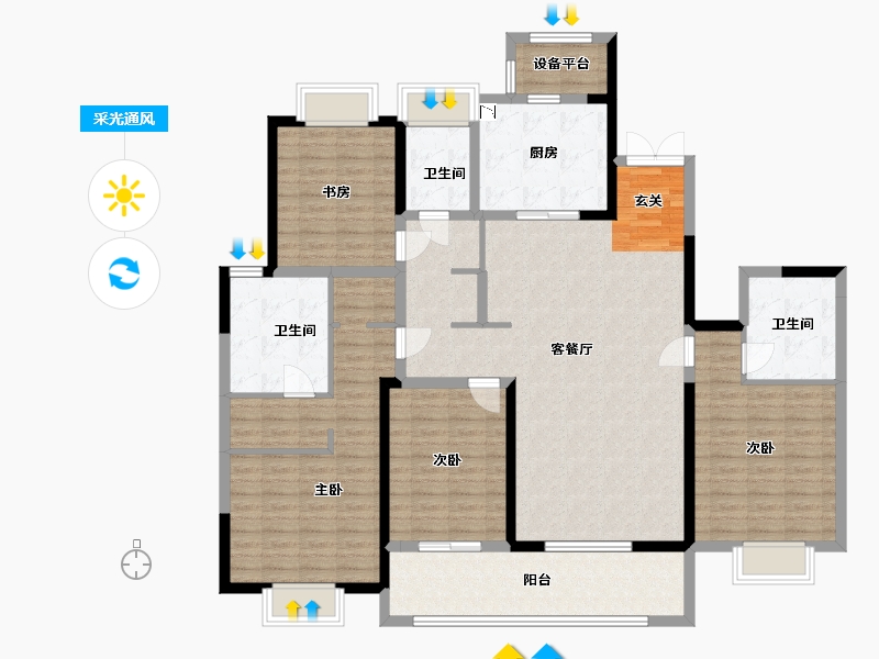 江苏省-常州市-新城怀德誉隽-154.30-户型库-采光通风