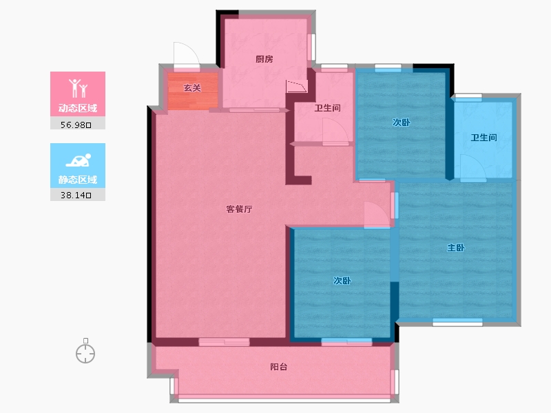 江苏省-常州市-弘阳上坤云�o-84.56-户型库-动静分区