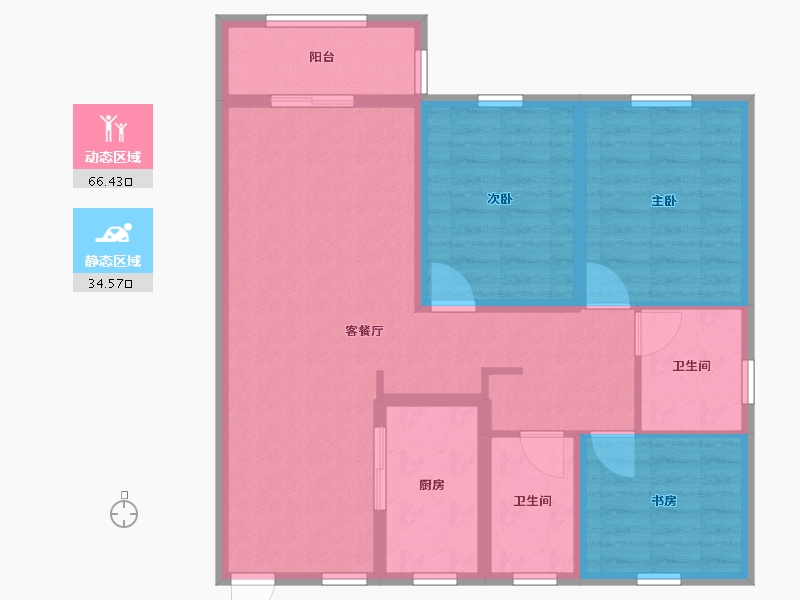 辽宁省-沈阳市-中海城-90.00-户型库-动静分区