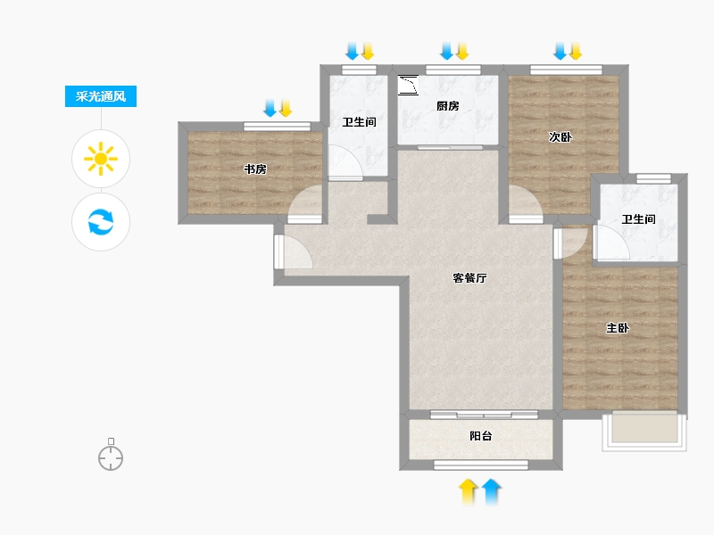 河北省-廊坊市-丁香园-78.01-户型库-采光通风