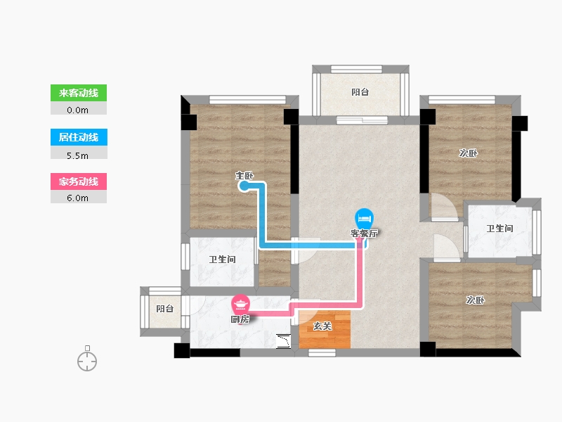 四川省-巴中市-平昌一品・凤凰城-66.70-户型库-动静线