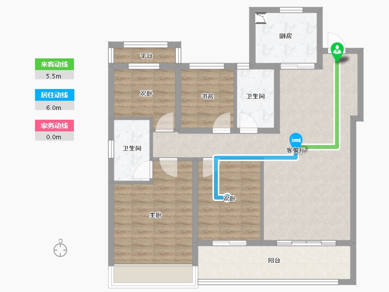 浙江省-温州市-龙湖龙誉城-98.24-户型库-动静线