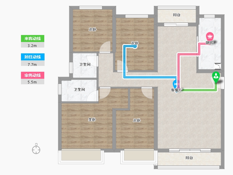 广东省-中山市-碧桂园天悦府-106.42-户型库-动静线