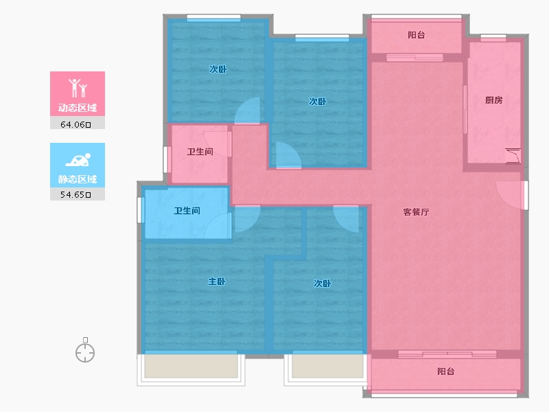 广东省-中山市-碧桂园天悦府-106.42-户型库-动静分区