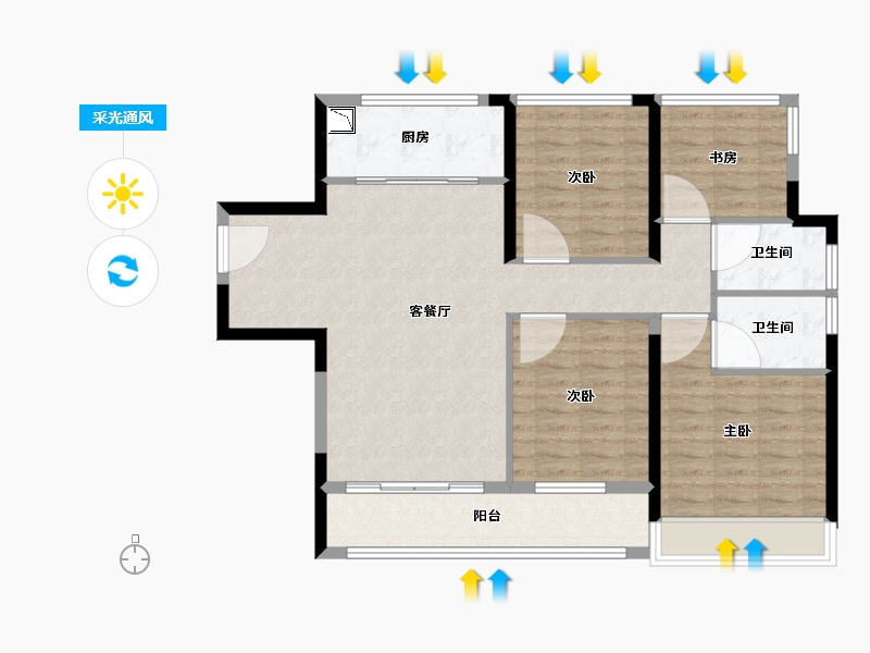 浙江省-温州市-国鸿柏悦府-100.01-户型库-采光通风