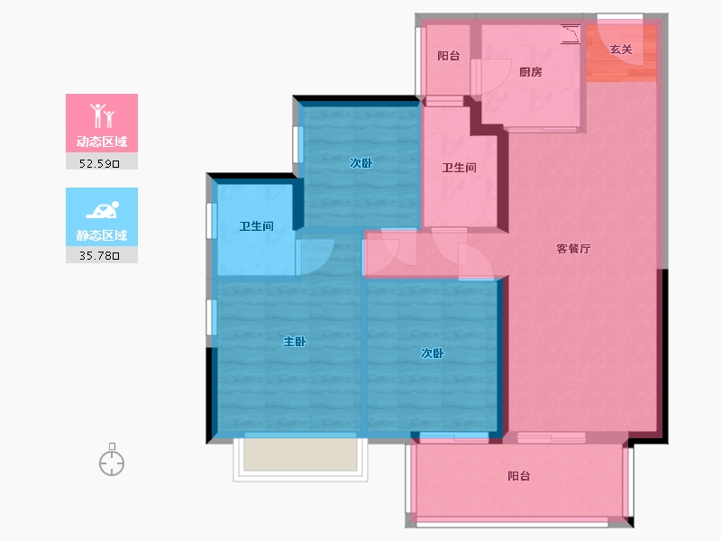 广西壮族自治区-南宁市-龙光玖珑华府-78.92-户型库-动静分区