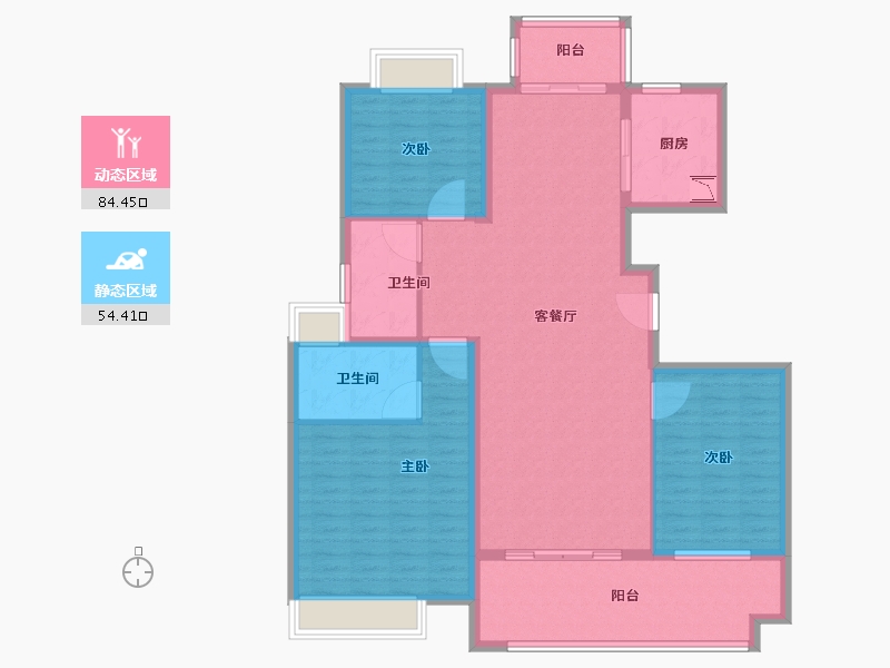 江苏省-南通市-上悦城-126.01-户型库-动静分区