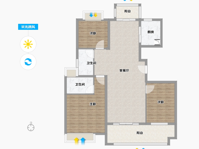 江苏省-南通市-上悦城-126.01-户型库-采光通风