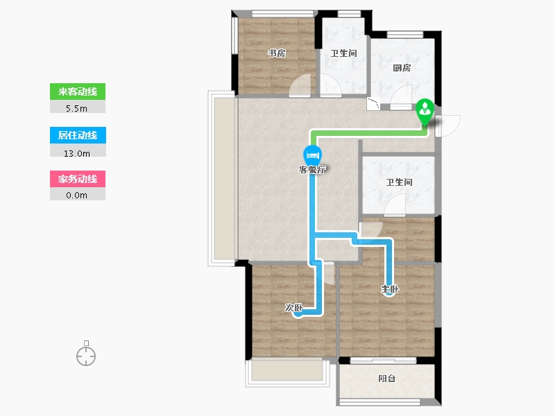 浙江省-湖州市-大家映荷府-84.17-户型库-动静线