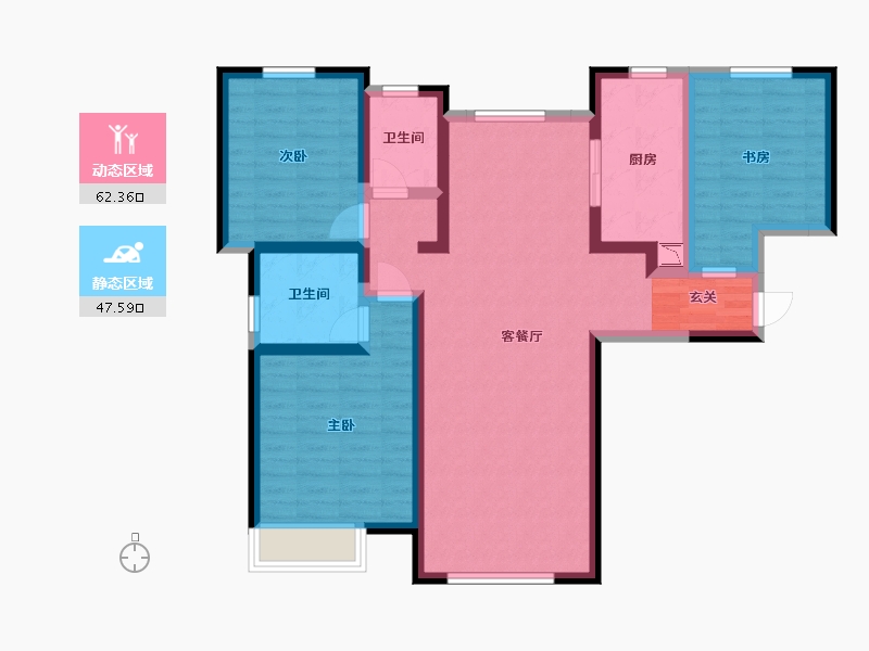 河北省-石家庄市-雅居乐・湖居笔记-97.14-户型库-动静分区