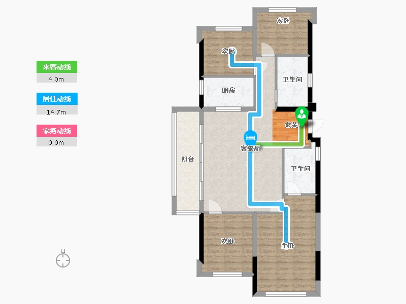 福建省-福州市-龙湖盛天兰园 | 春江天玺-92.00-户型库-动静线