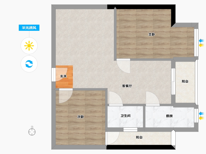 广东省-深圳市-华美丽苑-55.45-户型库-采光通风