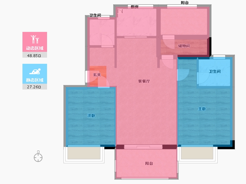 福建省-福州市-正荣・悦澜山-68.00-户型库-动静分区