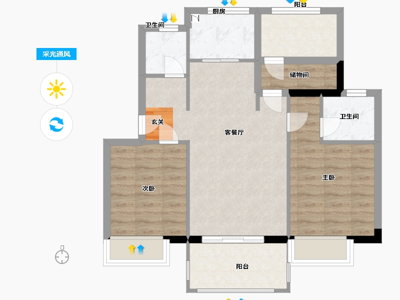 福建省-福州市-正荣・悦澜山-68.00-户型库-采光通风