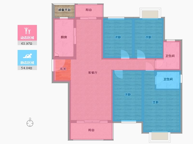 湖南省-长沙市-梦想新天地-107.10-户型库-动静分区