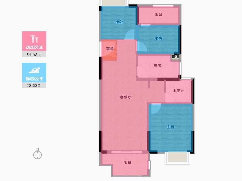 江苏省-南京市-茉里-73.96-户型库-动静分区