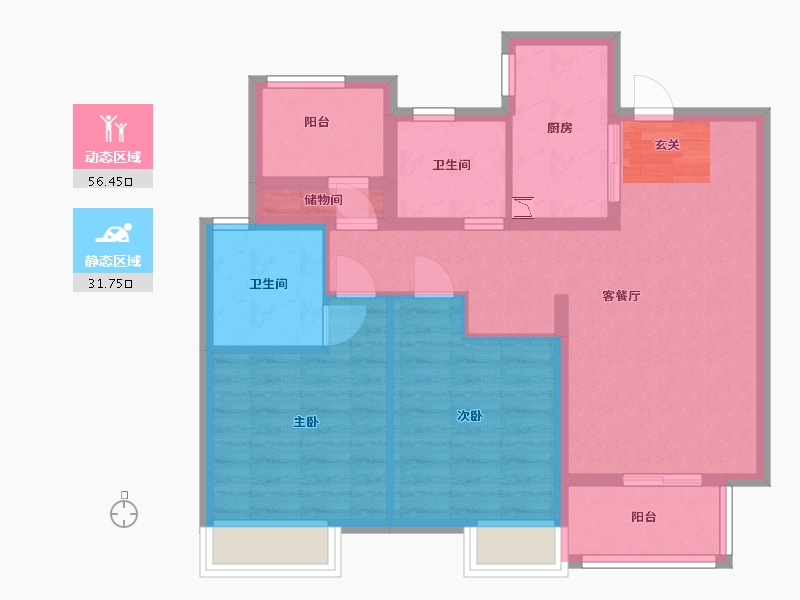 江苏省-南京市-保利荣盛合悦-78.03-户型库-动静分区