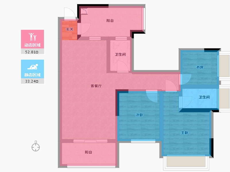 广西壮族自治区-桂林市-zhongyanghuacheng-74.85-户型库-动静分区