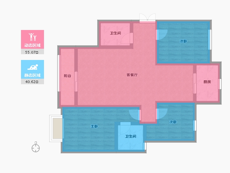 河北省-邢台市-泰和居-84.28-户型库-动静分区