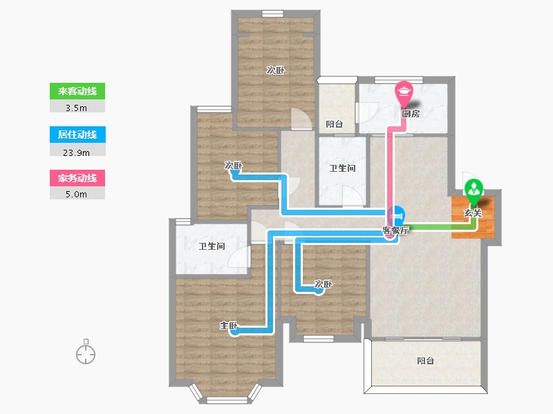 四川省-成都市-龙湖三千庭-109.33-户型库-动静线