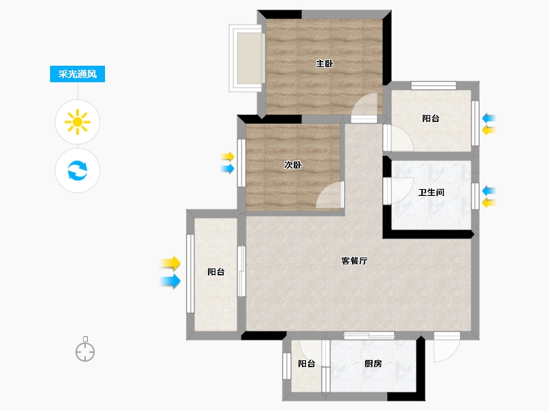 四川省-达州市-蓝润春风屿湖-62.09-户型库-采光通风