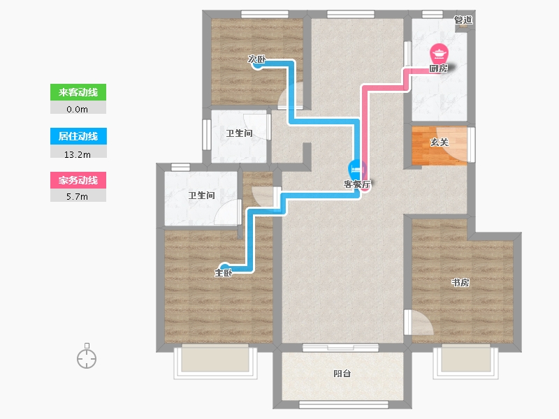 江苏省-南京市-高淳孔雀城湖畔澜庭-90.00-户型库-动静线