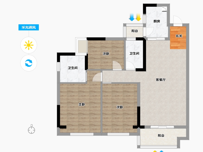 四川省-成都市-佳兆业8号-91.12-户型库-采光通风