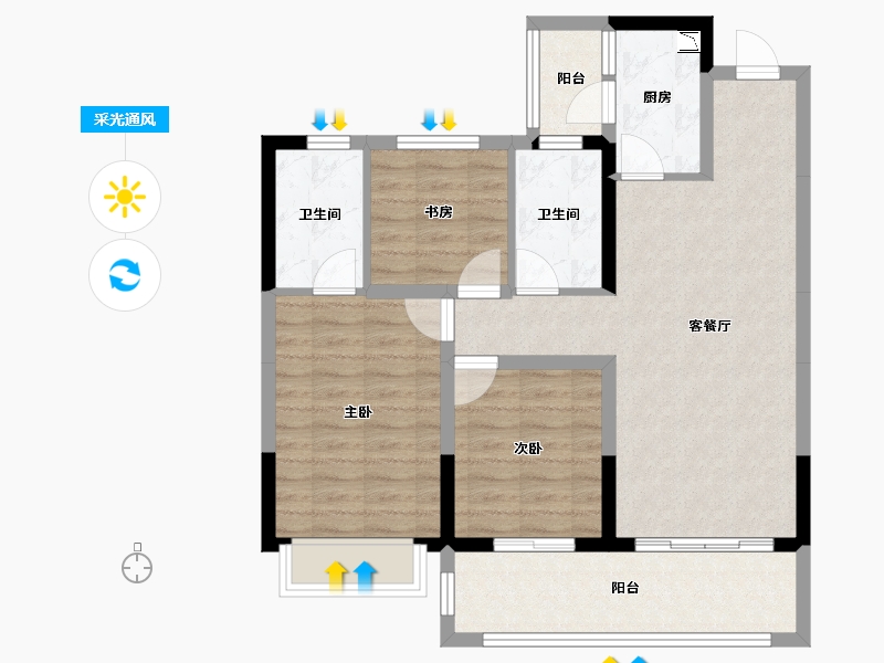 云南省-玉溪市-桃李郡-84.20-户型库-采光通风