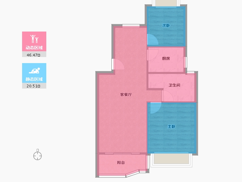 上海-上海市-源城锦翠苑-60.80-户型库-动静分区