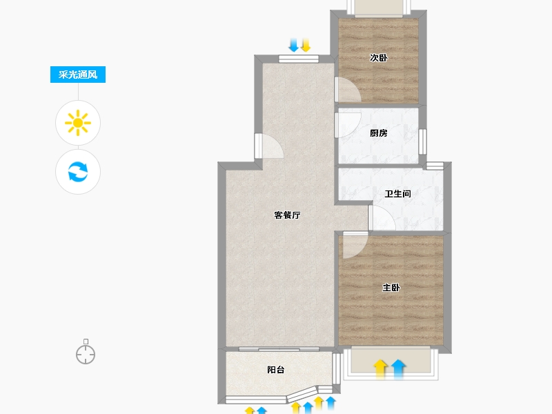 上海-上海市-源城锦翠苑-60.80-户型库-采光通风