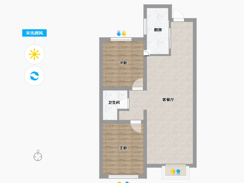 河北省-石家庄市-枫悦园-64.14-户型库-采光通风