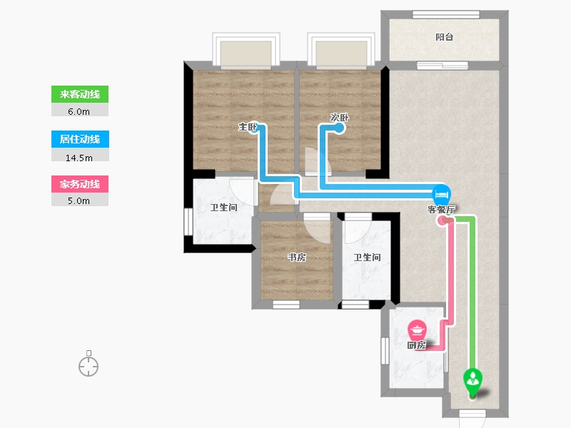 广东省-清远市-碧桂园半岛一号-68.35-户型库-动静线