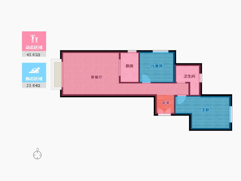 江苏省-南通市-华业玫瑰东筑-60.18-户型库-动静分区