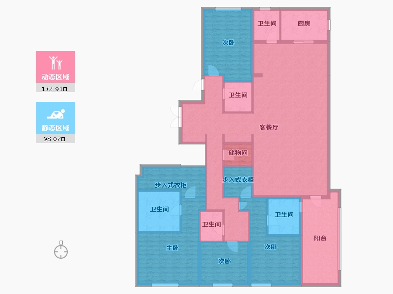 浙江省-杭州市-凤起潮鸣-210.75-户型库-动静分区