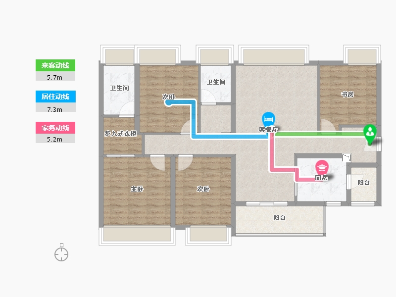 广东省-广州市-广州龙湖·双珑原著-113.12-户型库-动静线