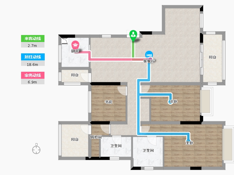 湖南省-长沙市-中航城国际社区-128.19-户型库-动静线