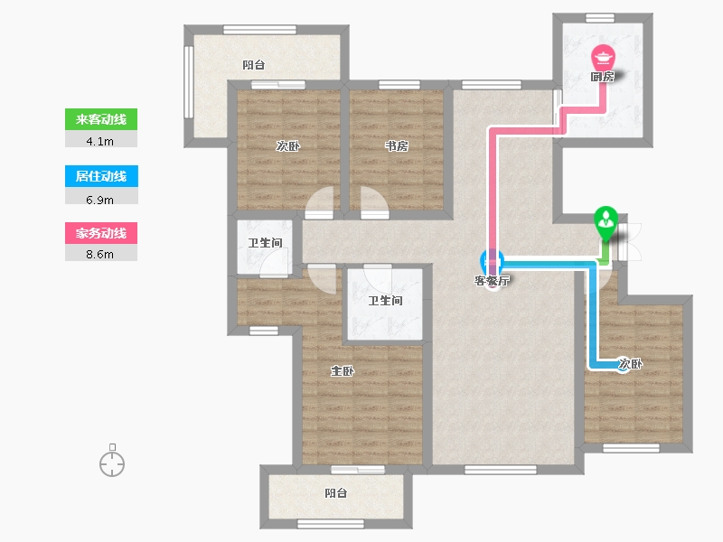 宁夏回族自治区-银川市-公园华府-116.14-户型库-动静线