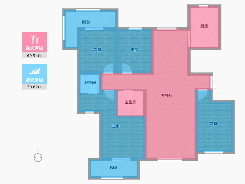 宁夏回族自治区-银川市-公园华府-116.14-户型库-动静分区