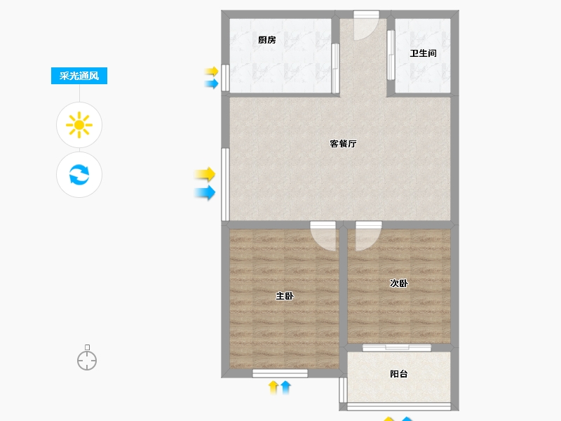 浙江省-杭州市-嘉绿景苑东园-71.50-户型库-采光通风