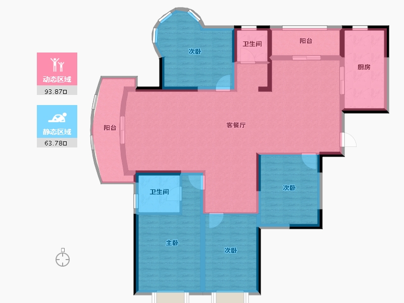 江苏省-盐城市-瑞尔湖畔居-143.03-户型库-动静分区