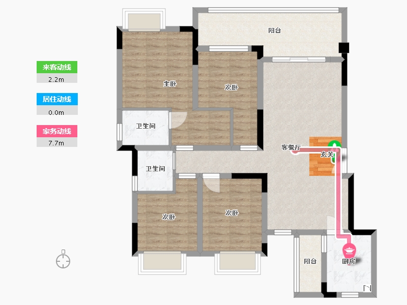 重庆-重庆市-建工半山郡-104.29-户型库-动静线