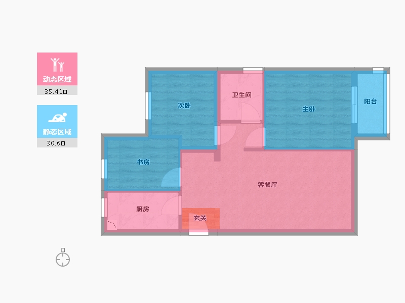 北京-北京市-北科建翡翠华庭-58.92-户型库-动静分区