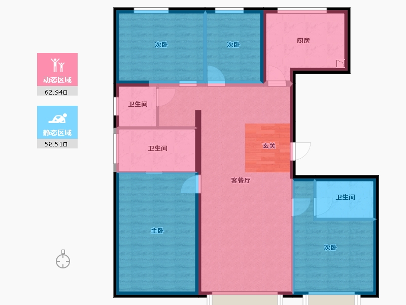 江苏省-南通市-城市之光・东望-109.53-户型库-动静分区