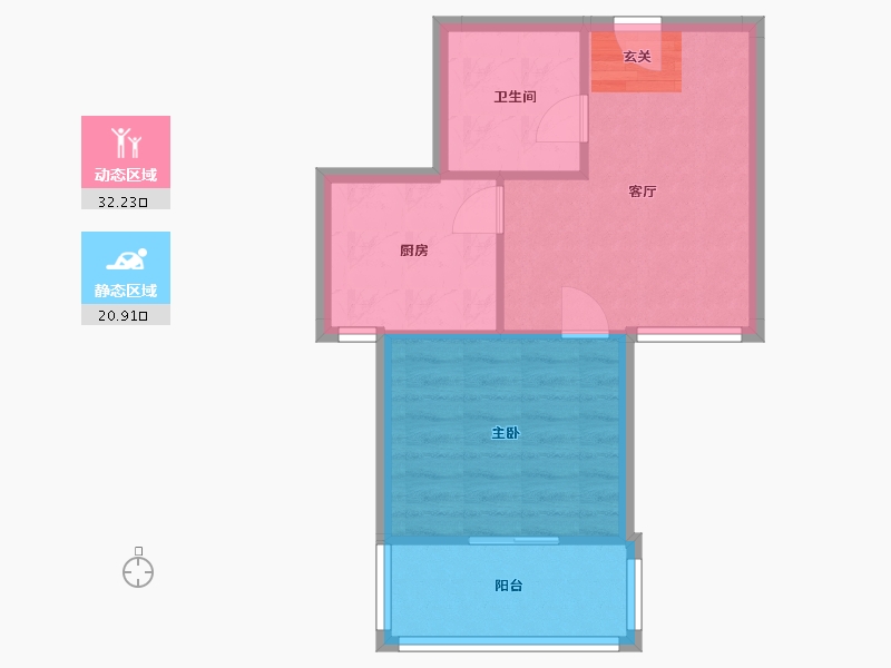 江苏省-南京市-西善花苑祥和园-47.90-户型库-动静分区