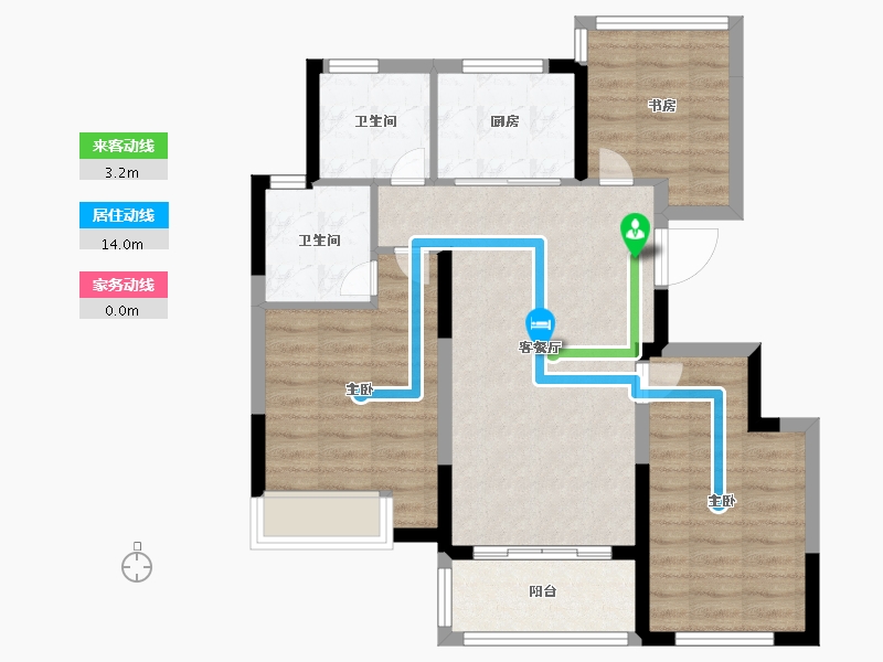 浙江省-金华市-兰江名邸-75.83-户型库-动静线