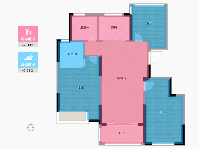 浙江省-金华市-兰江名邸-75.83-户型库-动静分区