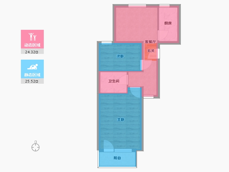 江苏省-南通市-首开缇香郡-43.63-户型库-动静分区